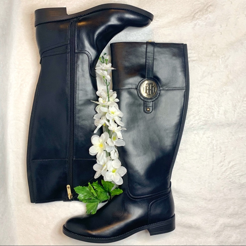Tommy Hilfiger Twivane Black Riding Boots
